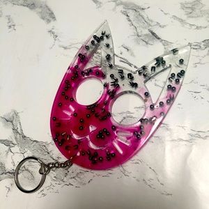 Handmade Defense Cat Keychain